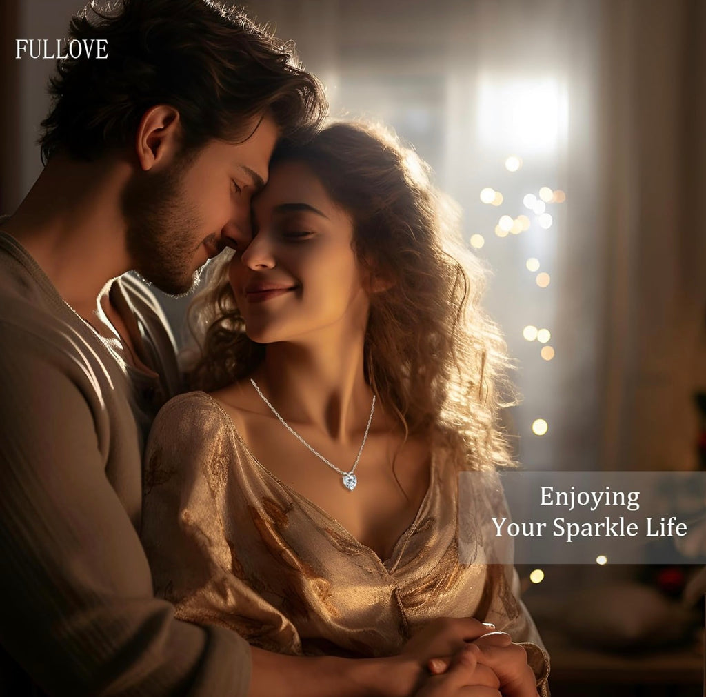 4.0 Carats Heart Moissanite Sterling Sliver Necklace