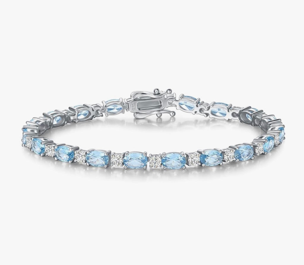 FANCIME Birthstone Bracelets Sterling Silver Tennis Bracelets Charm Fine Jewelry Birthday Gifts for Women