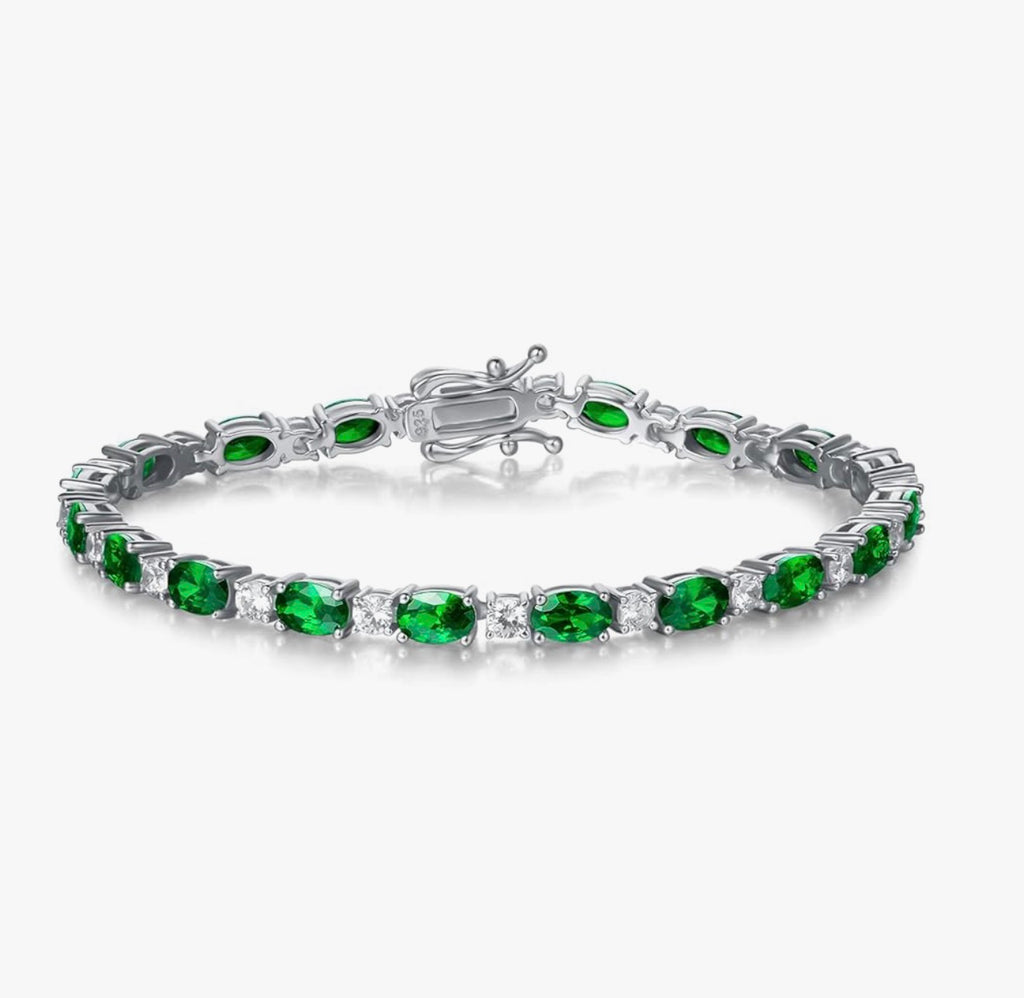 FANCIME Birthstone Bracelets Sterling Silver Tennis Bracelets Charm Fine Jewelry Birthday Gifts for Women