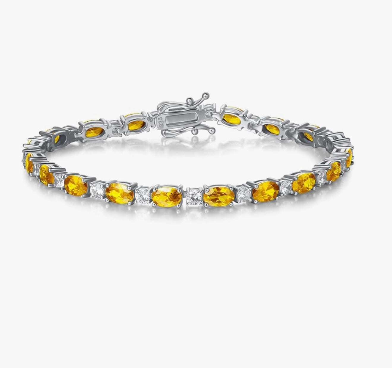 FANCIME Birthstone Bracelets Sterling Silver Tennis Bracelets Charm Fine Jewelry Birthday Gifts for Women