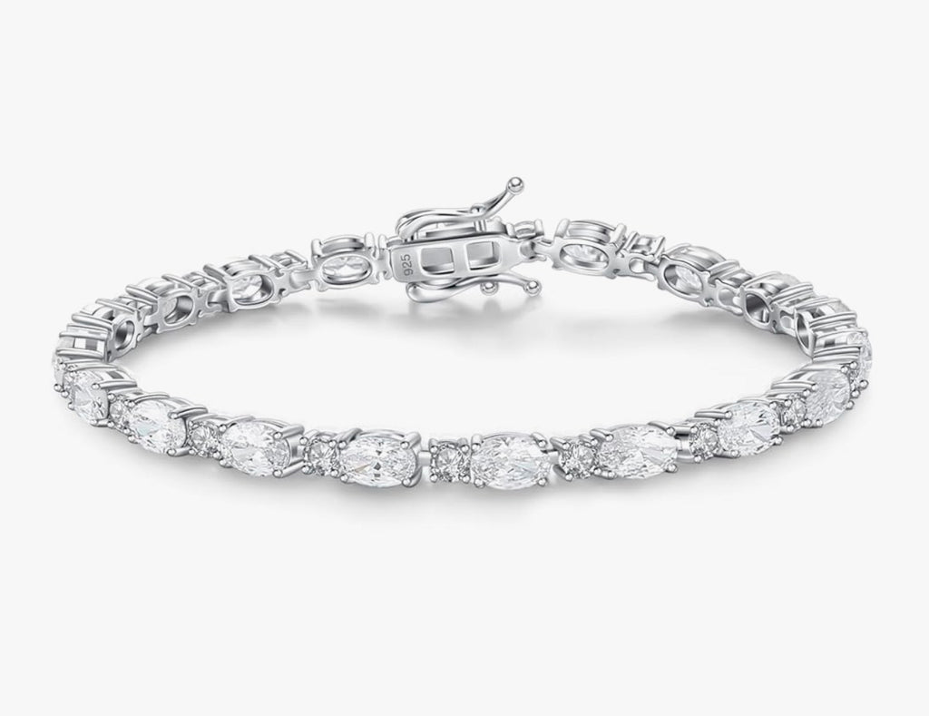 FANCIME Birthstone Bracelets Sterling Silver Tennis Bracelets Charm Fine Jewelry Birthday Gifts for Women