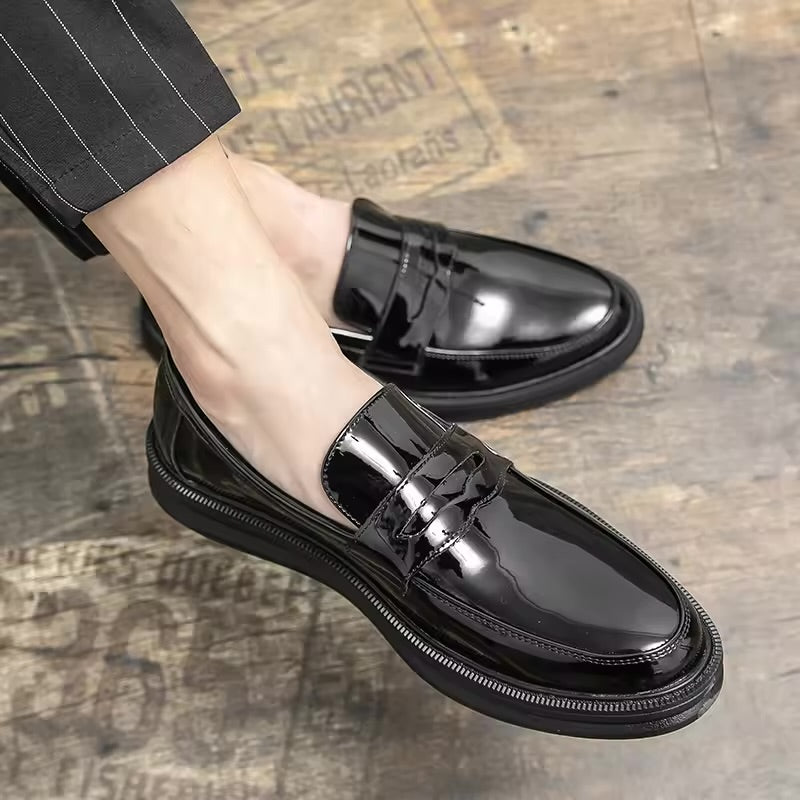 Mocassins en cuir d'affaires pour hommes, chaussures provoqué décontractées, chaussures Oxford formelles classiques, chaussures élégantes pour hommes, mode de printemps